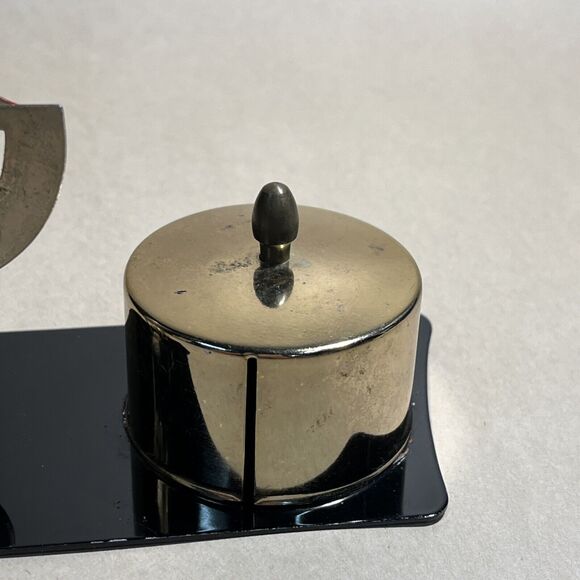 Vintage  Brass Postage Stamp Roll Holder Dispenser 2oz Letter Scale Weight Japan - Picture 7 of 12